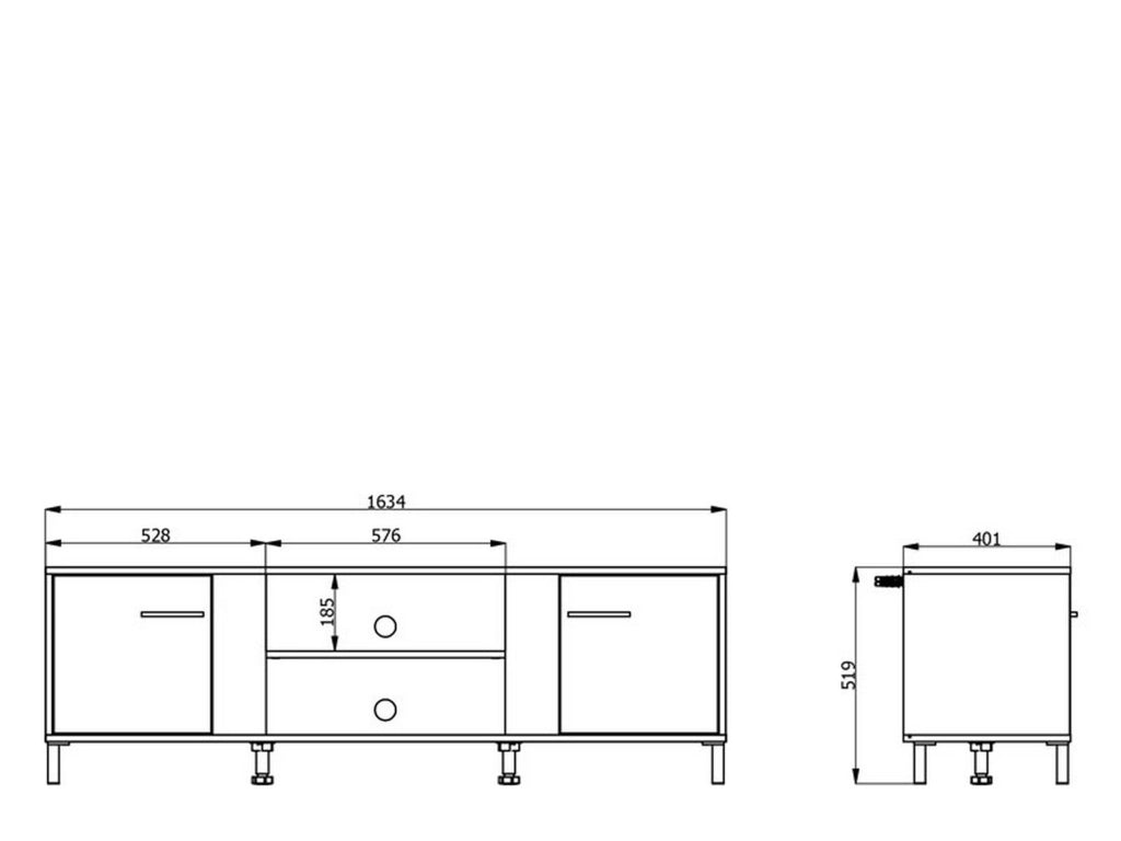 Lauco, Mobile Porta tv un Ripiano, 163.5x40x52h cm Beige