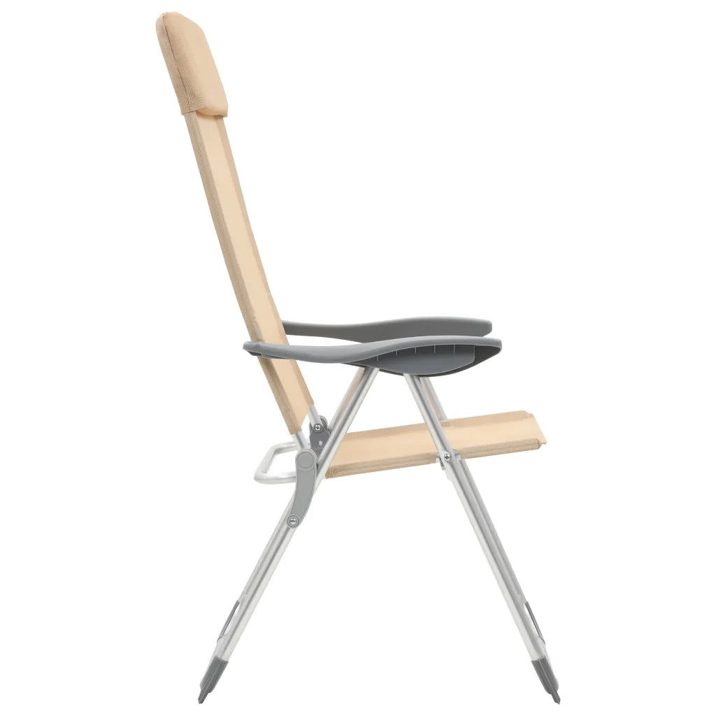 Sedie Pieghevoli da Campeggio 4 pz in Alluminio Crema CFW3275765
