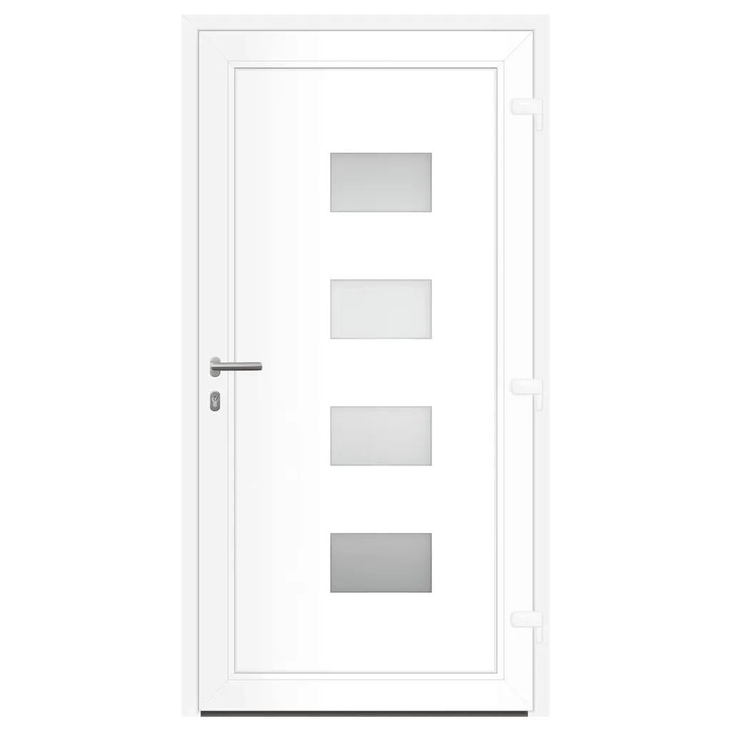Porta Ingresso Bianca 110x210 cm in Alluminio e PVC 3157064