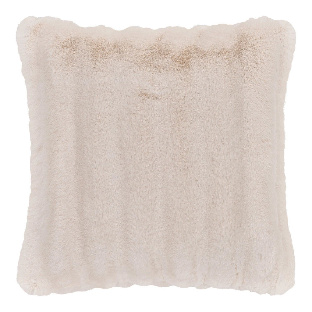 Cuscino Galena in pelliccia sintetica bianco panna 45×45 cm