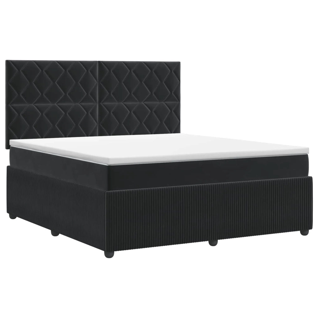 Letto box spring con materasso Nero 140 x 200 cm Velluto 3454627