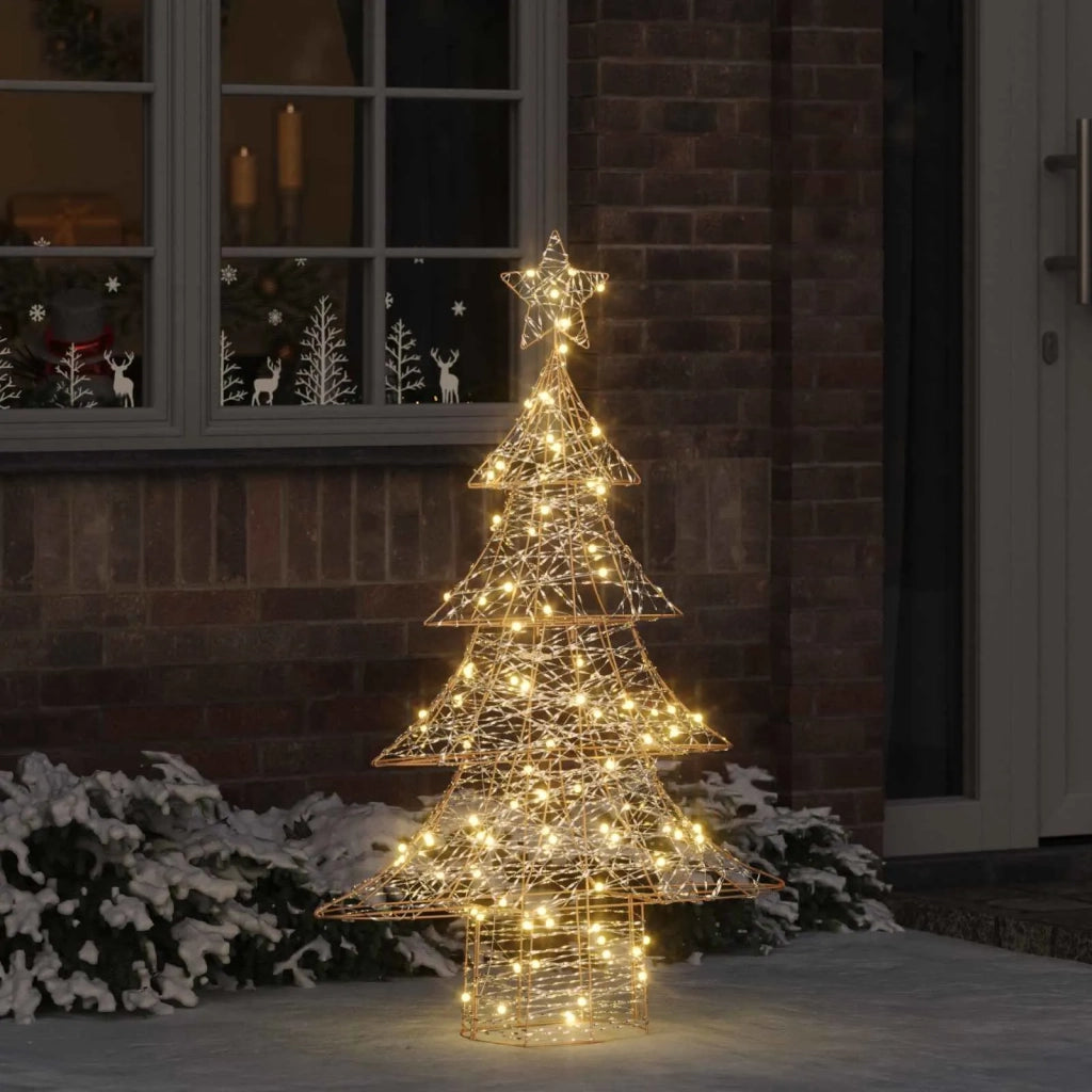 Albero di Natale con 120 LED Bianco caldo 120,5 cm PET