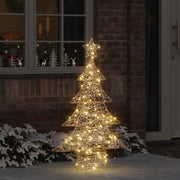 Albero di Natale con 120 LED Bianco caldo 120,5 cm PET