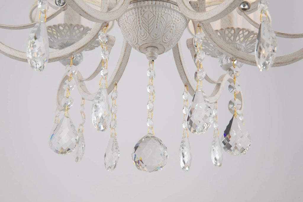 Lampadario Elegant in Metallo Grace Bianco con Oro