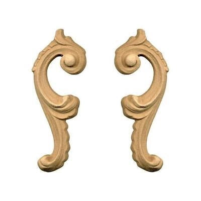 Fregio per Mobili in Pasta di Legno finitura Grezza Dx+Sx 35x92 mm art.03.4860