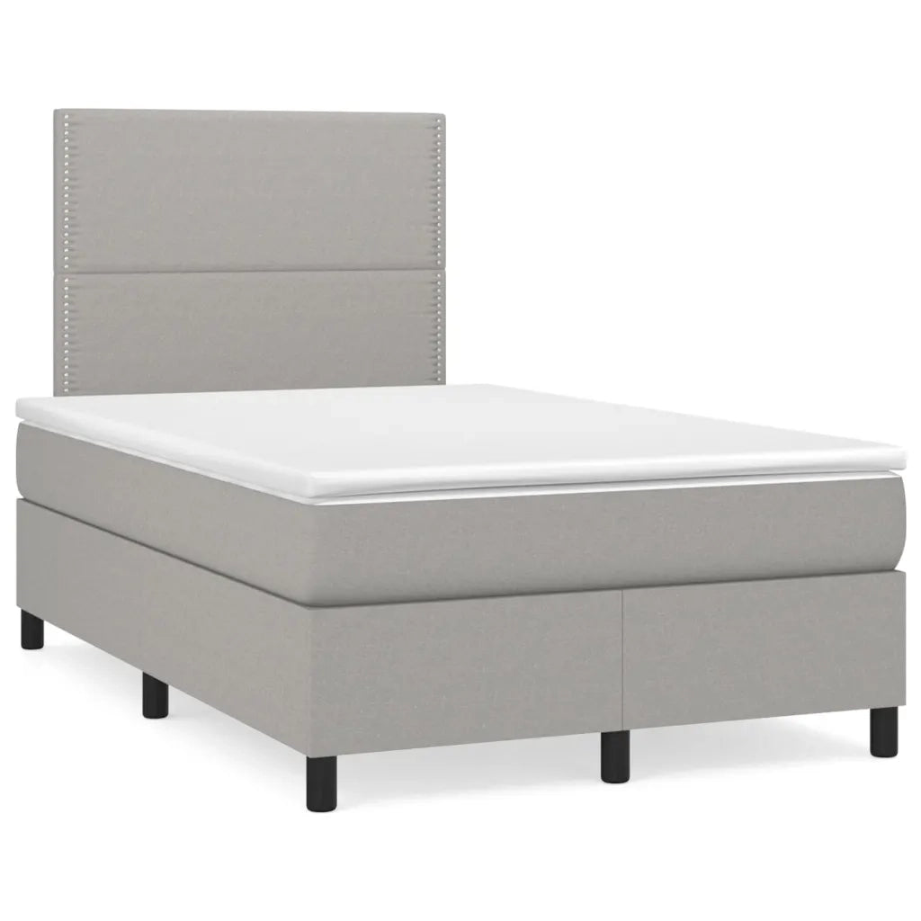 Giroletto a Molle con Materasso Grigio Chiaro 120x200cm Tessutocod mxl 75671