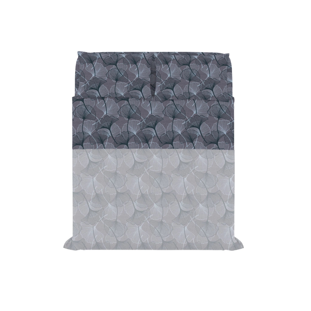 Set Lenzuola Infinity Matrimoniale Sopra Sotto e Federe in Poliestere Ginko Grey