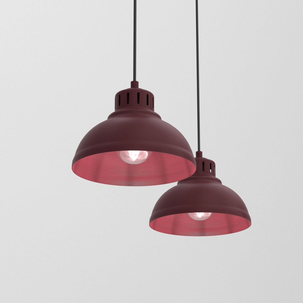 Lampada sospesa Sven 2xE27 bordo acciaio Luminex