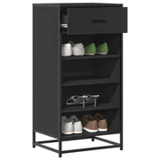 Scarpiera Nera 48x38x97,5 cm in Legno Multistrato 849209