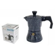 Trade Shop - Caffettiera Moka Macchinetta Caffè Espresso Effetto Pietra Misura 2 Tazze -
