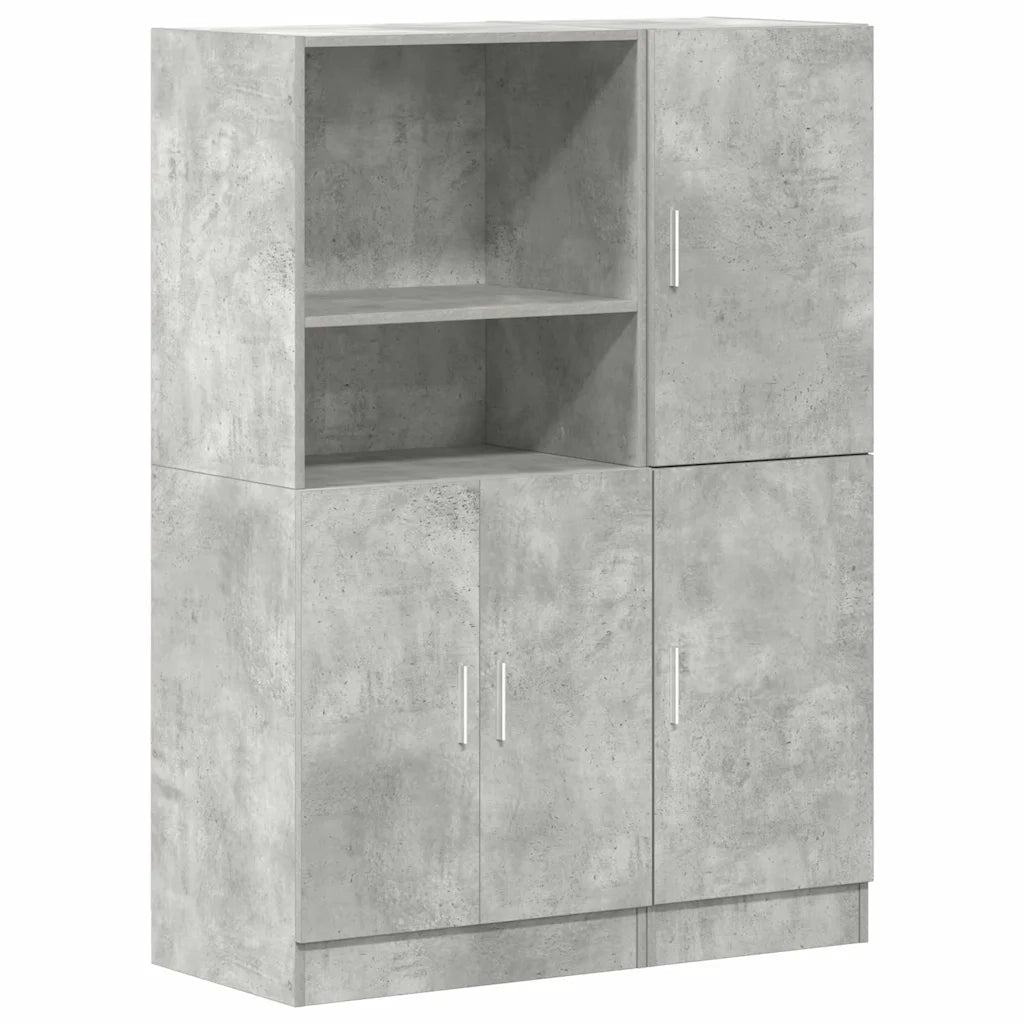 Set di Mobili da Cucina 2 pz Grigio Cemento in Truciolato 3324145