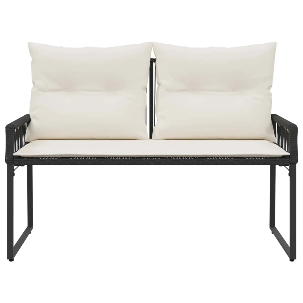 Panchina da esterno 4 pcs Nero e Bianco Crema polyrattan