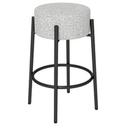 Sgabello da bar senza schienale altezza 68 cm seduta rotonda imbottita comfort ottimizzato design moderno in lino grigio 20_0014161