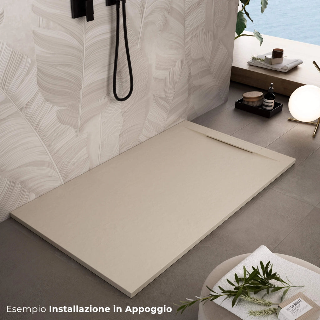 Piatto Doccia in Pietra 80x190 cm Bonussi Ardesia Calcutta Crema