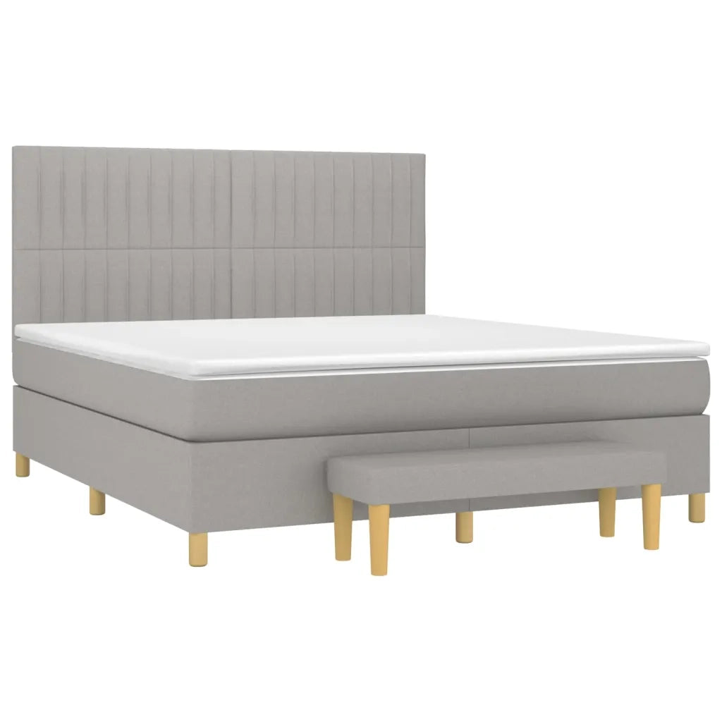 Giroletto a Molle con Materasso Grigio Chiaro180x200 cm Tessuto 3137333