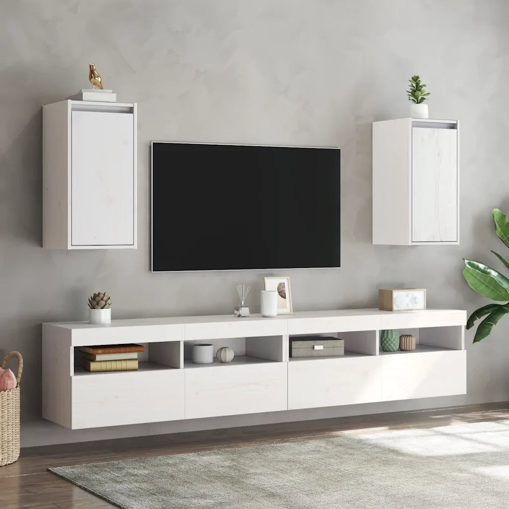 Pensili 2 pz Bianchi 30x30x60 cm in Legno Massello di Pino cod mxl 33035