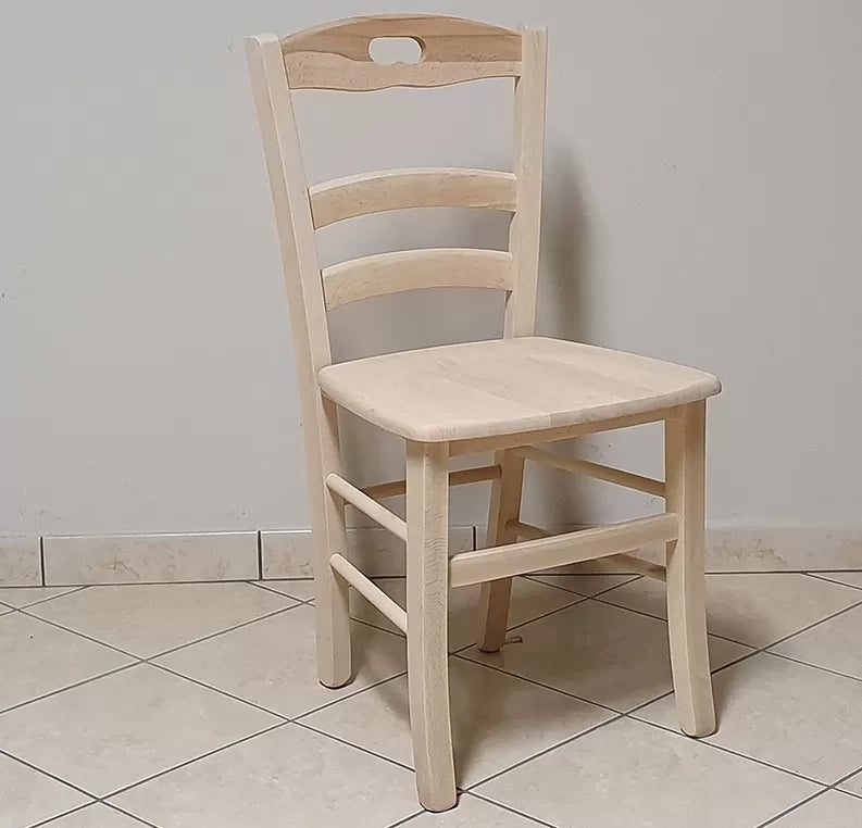Set 2 sedie cucina classico legno grezzo seduta legno 40x44x88 - Mobili 2G