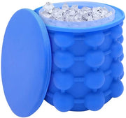 Semifreddo a Doppia Parete con Coperchio - Silicone - Semifreddo a Forma Compatta - Ideale per Campeggio/Picnic - 14 x 12 cm - Blu