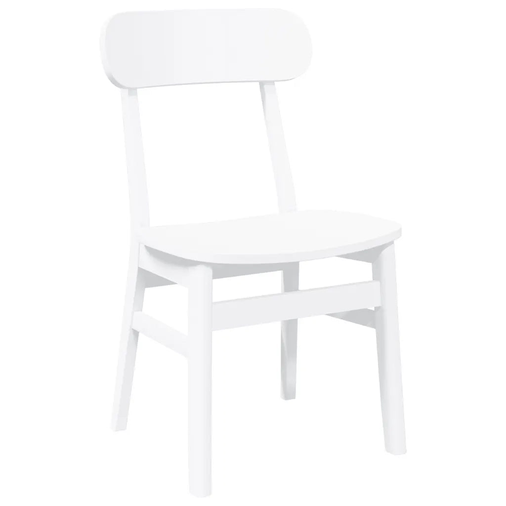Sedie da Pranzo 2 pz Bianche in Legno Massello di Hevea 4102441