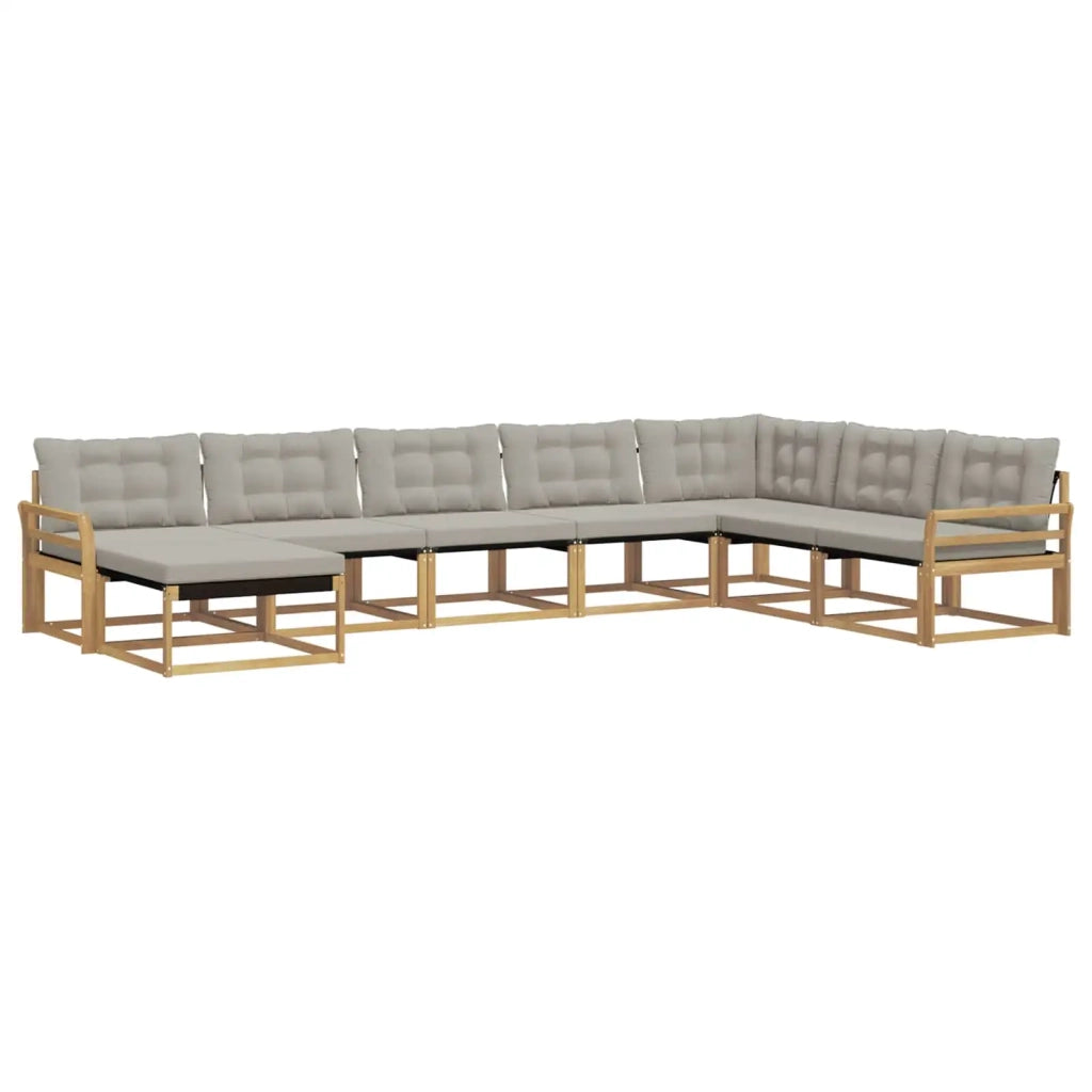 Set di divani da esterno 8 pz Bianco e Grigio Chiaro 3388973