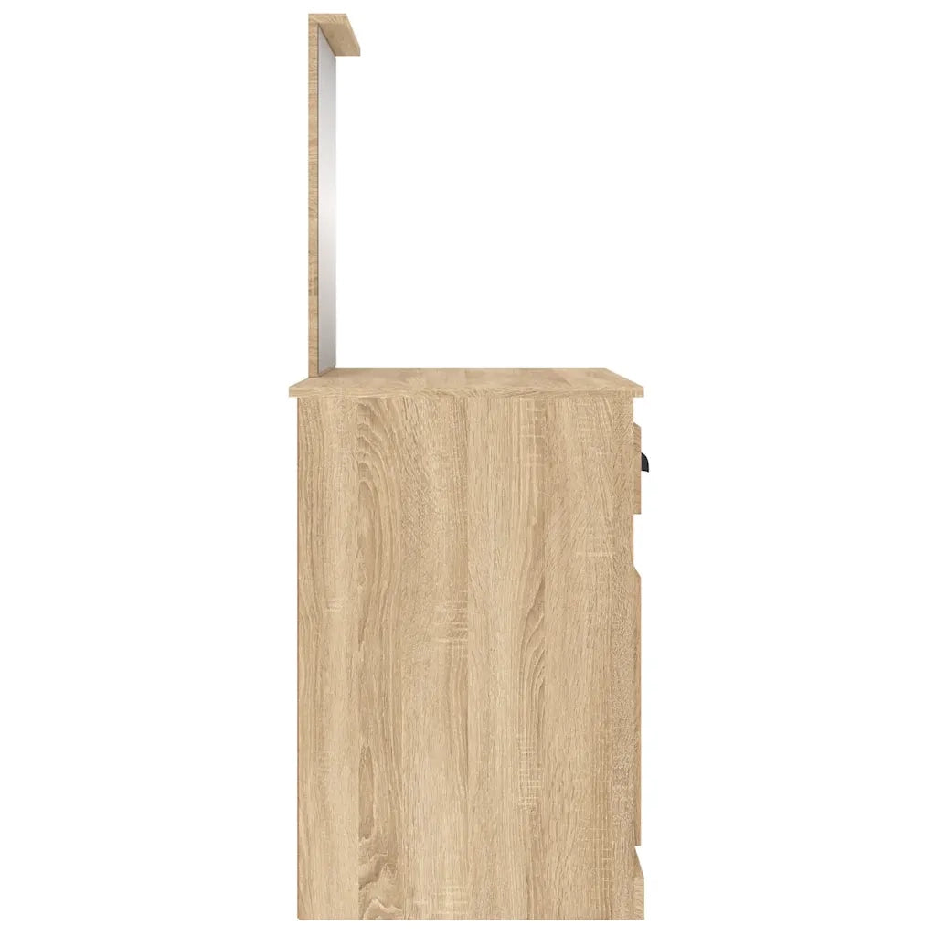 Toeletta | Tavolo da Trucco Specchio Rovere Sonoma 90x50x132,5cm Legno Multistrato