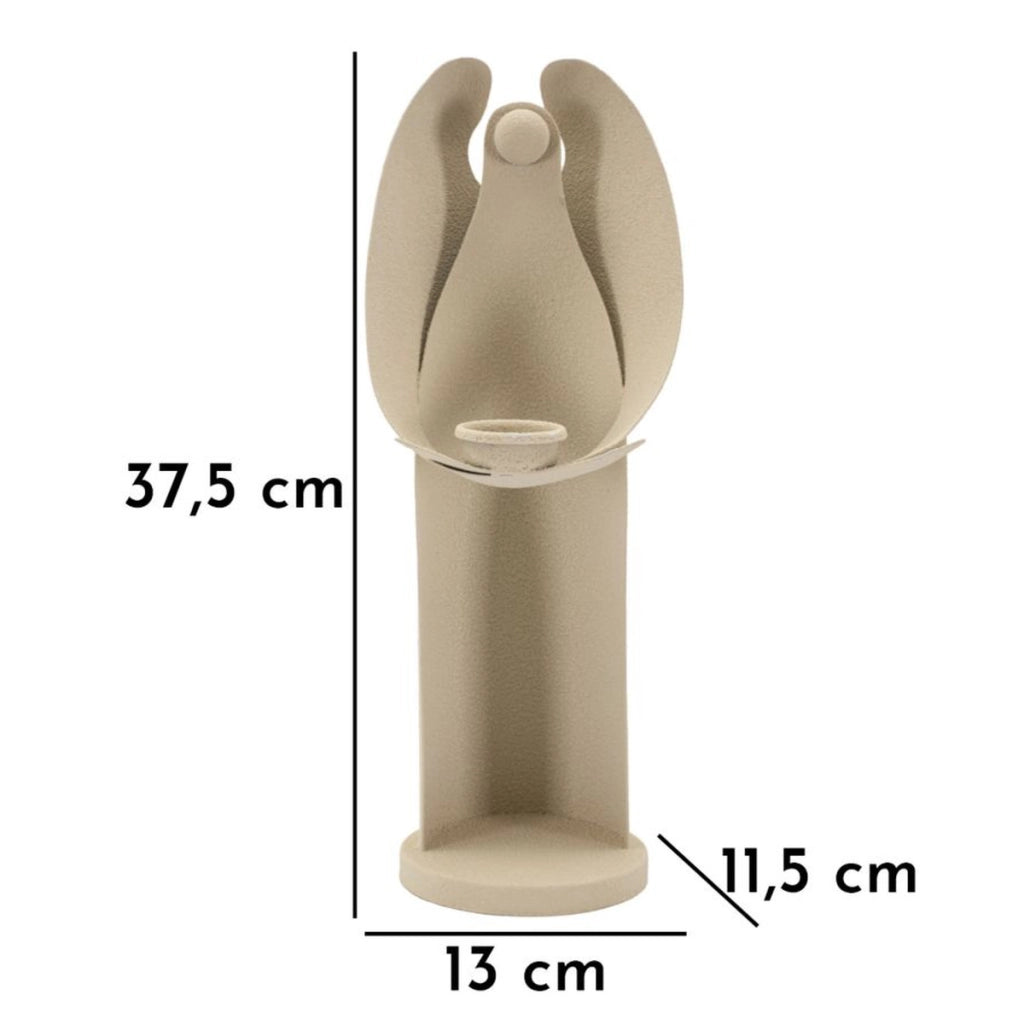 Portacandela VKH743, Beige, Metallo, 13x11,5x37,5 cm