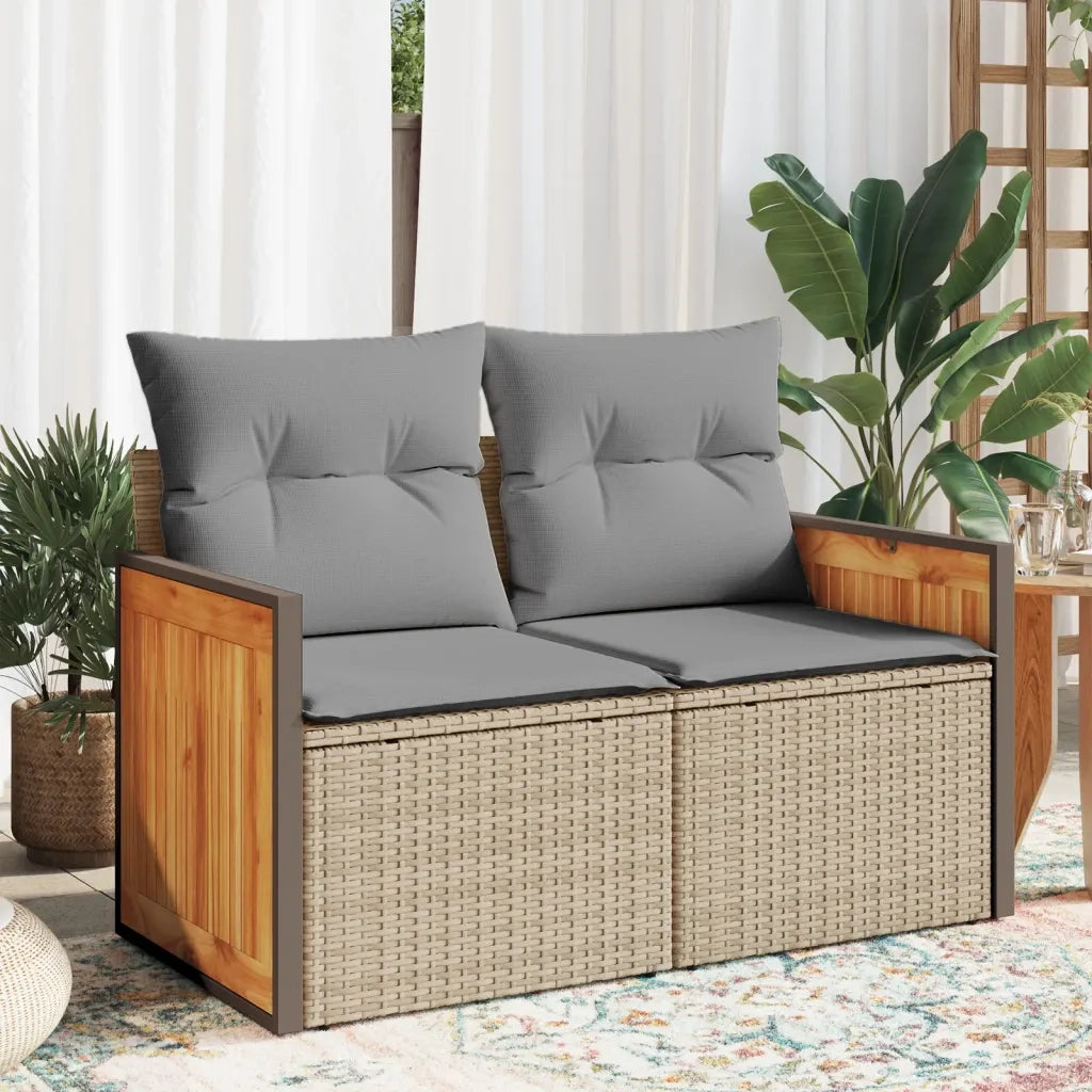 Divano da Giardino con Cuscini a 2 Posti Beige in Polyrattancod mxl 87101
