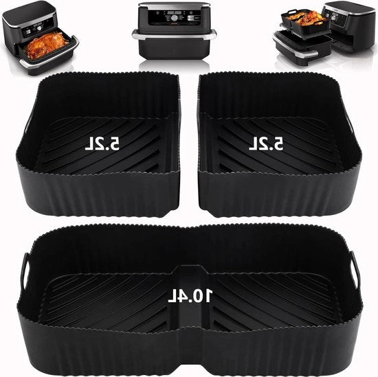 Lavastovoli in silicone - 3 pezzi grandi pezzi di ricambio riutilizzabili per Airfryer Dual - Accessori per Airfryer 10,4L AF500EU AF500EUCP
