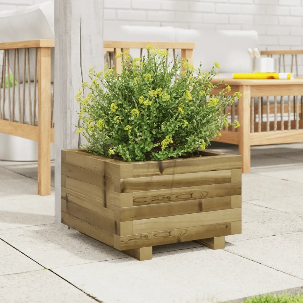 Fioriera | Cassetta per fiori | Vaso da Giardino 40x40x26,5 cm in Legno di Pino Impregnato