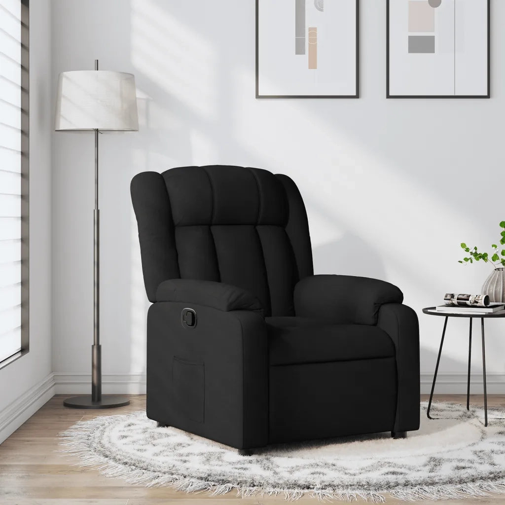 Divano Sedia-Poltrona Reclinabile in Tessuto Nero 284649