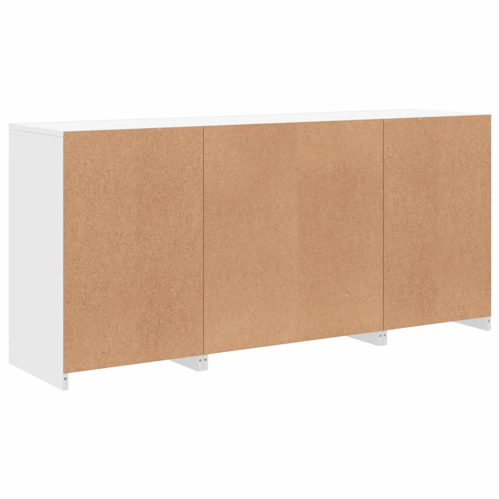Credenza | Madia | Buffet da pranzo | Armadio da pranzo con Luci LED Bianca 142,5x37x67 cm