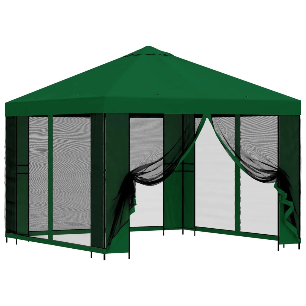 Gazebo da giardino con pareti laterali 3 x 3 m Verde