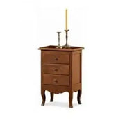 Comodino in legno arte povera noce scuro provenzale