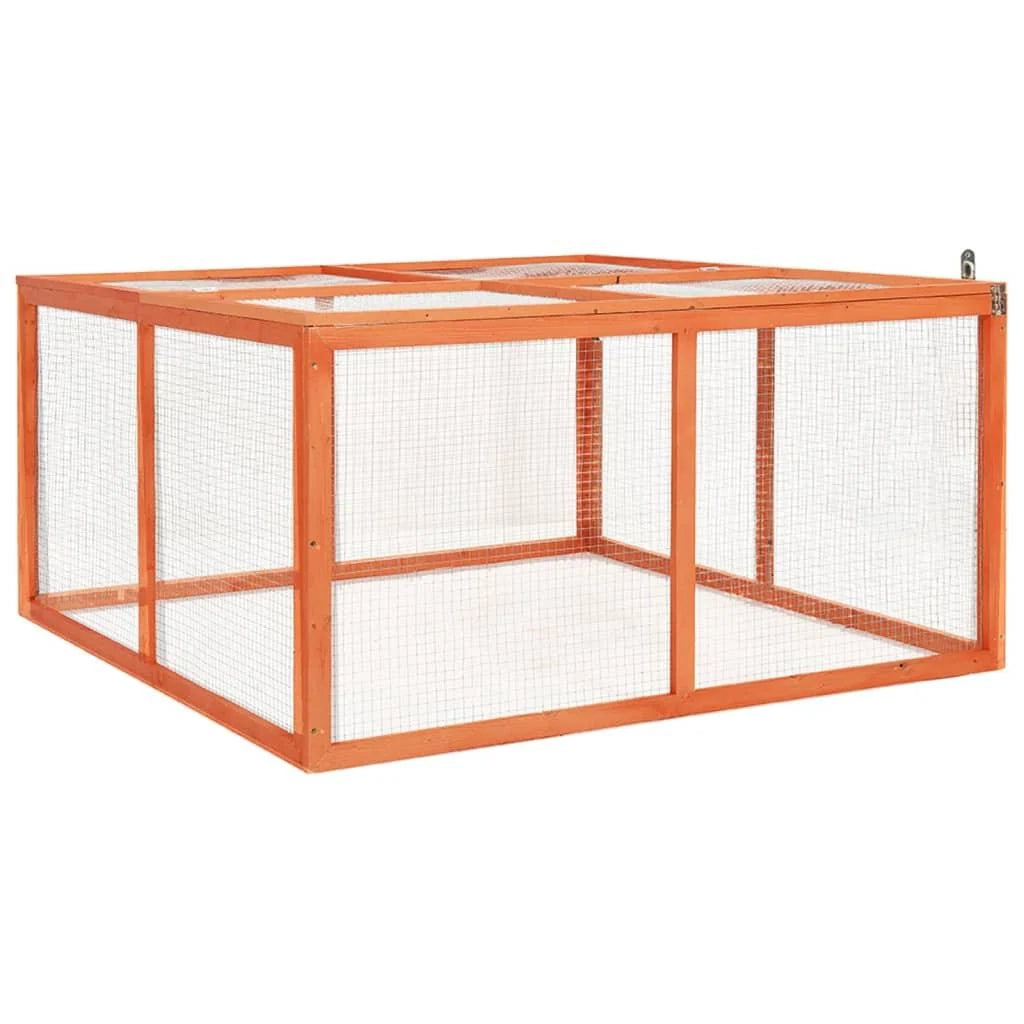 Gabbia per conigli 124 x 120 x 60 cm in legno massello di abete 02_0000579