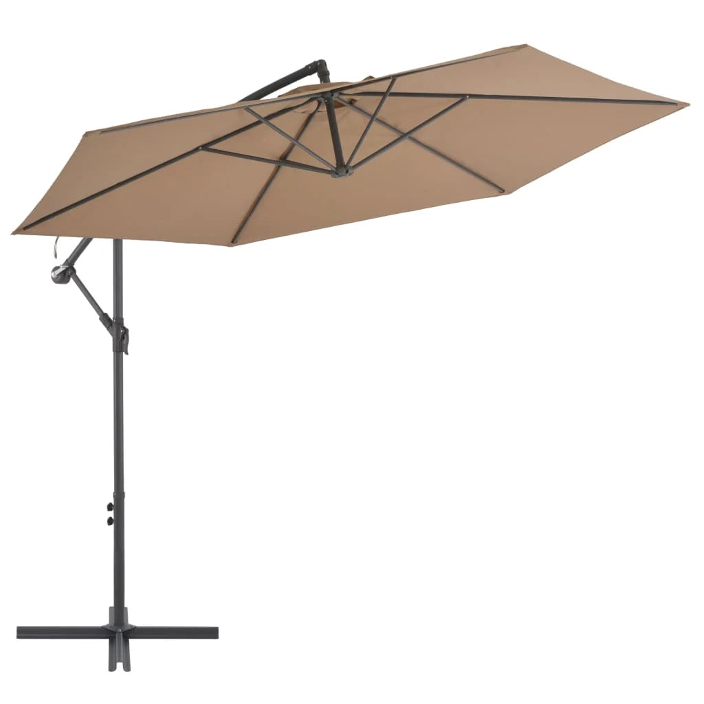 Ombrellone da giardino a sbalzo con palo in alluminio 300 cm tortora 02_0008652