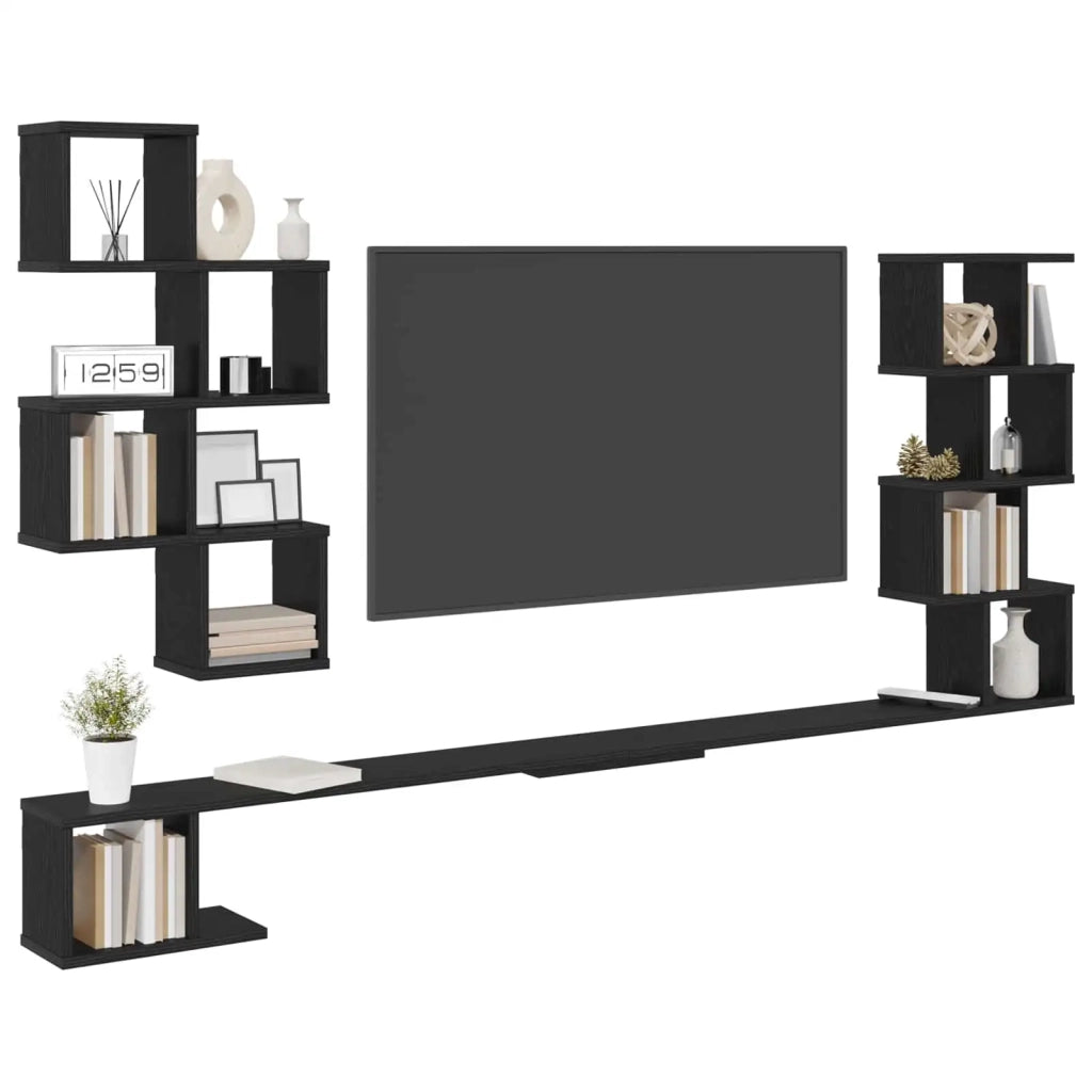 Mensola per TV da muro Rovere Nero 180 x 15 x 94 cm 8012293