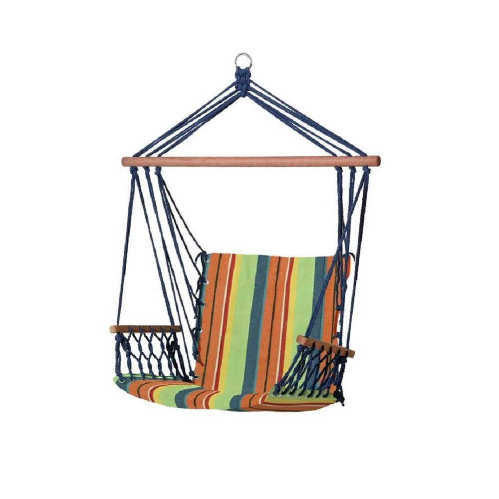 Trade Shop - Amaca Sedia Sospesa Multicolore 100x50x3 Cm In Tessuto Campeggio Giardino 69608a -
