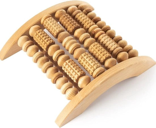Massaggio dei piedi - Massaggiatore - Riduttore dello stress - Rilassamento - Portatile - 24L x 7B x 28H - Piedistallo - Legno