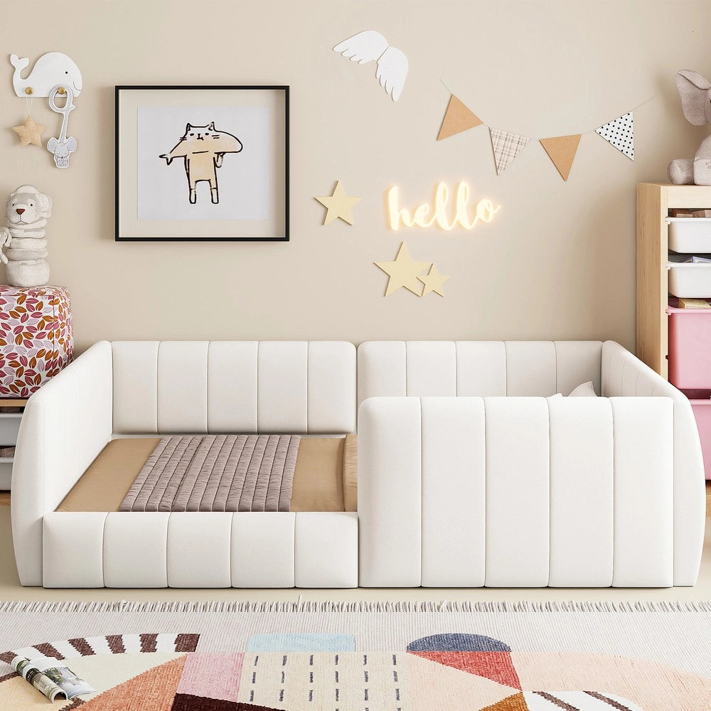Letto Imbottito con Sponda ¨C Xylo ¨C Beige 90x200