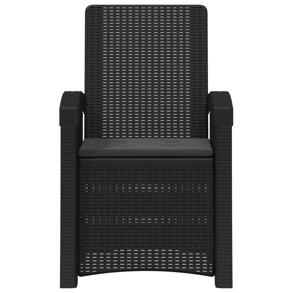 Sedia da giardino reclinabile effetto rattan Antracite PP 8012001