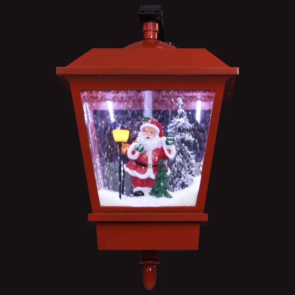 Lampada Natalizia da Parete LED e Babbo Natale Rossa 40x27x45cm CFW9416010
