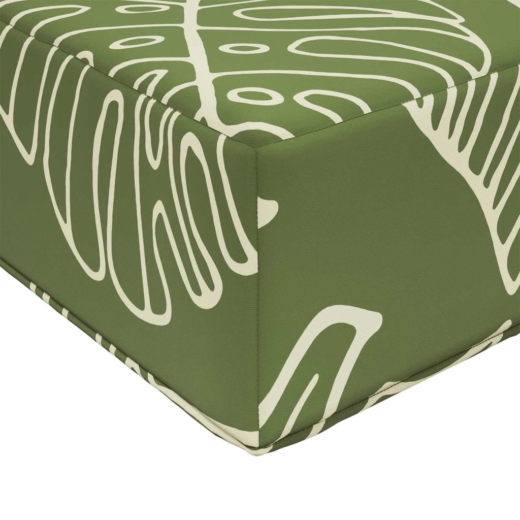 Cuscino da Sedia Esterno Fogliame Verde 40 x 40 x 8 cm
