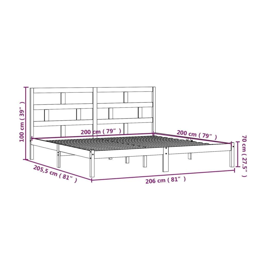Giroletto in Legno Massello di Pino 200x200 cm 3101238