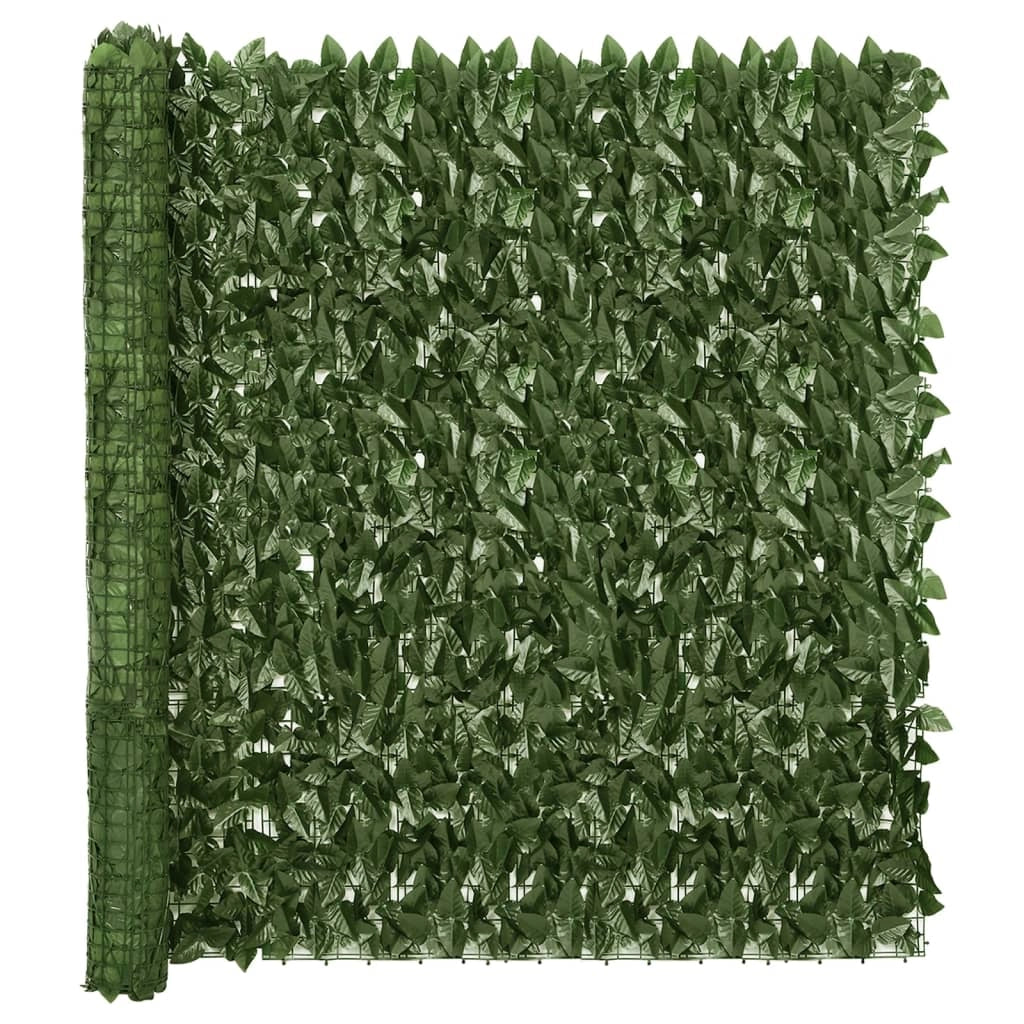 Schermo per balcone schermo per la privacy con foglie verde scuro 600 x 150 cm 02_0010012