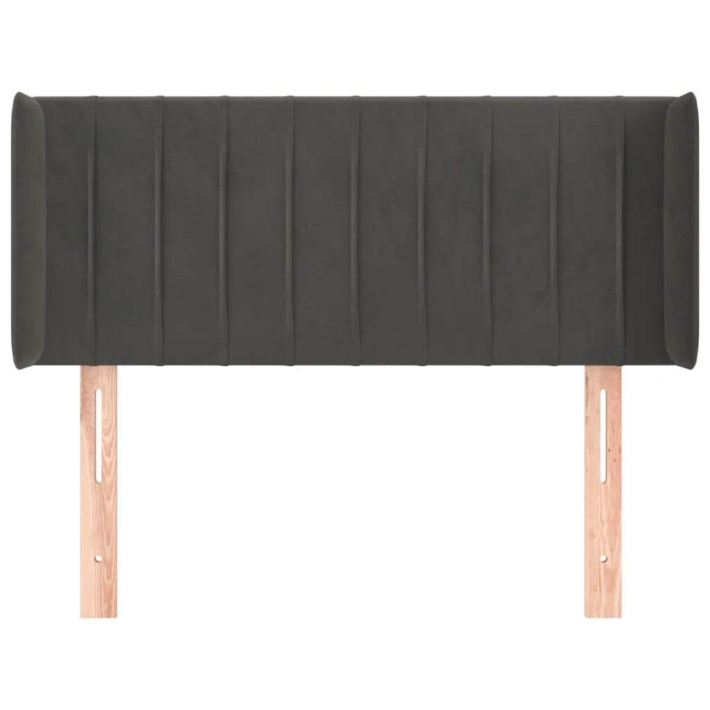 Testiera ad Orecchio Grigio Scuro 83x16x78/88 cm in Velluto 3119037