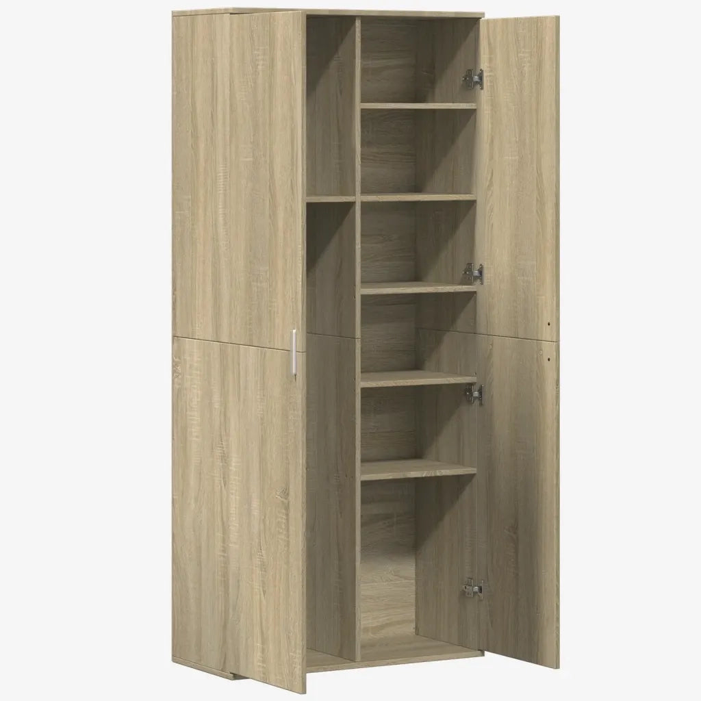 Credenza Rovere Sonoma 80x35x180 cm in Legno Multistrato