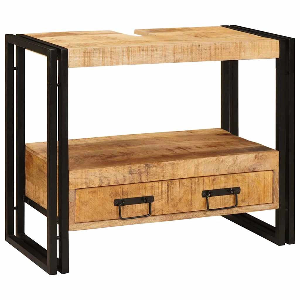 Mobiletto da toeletta con cassetto 71 x 33 x 58 cm pratico moderno interno in ferro marrone 02_0057999