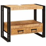 Mobiletto da toeletta con cassetto 71 x 33 x 58 cm pratico moderno interno in ferro marrone 02_0057999