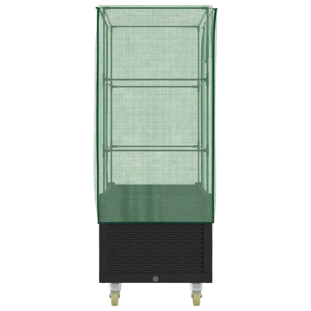 Fioriere | Cassetta per fiori | Letto Rialzato con Copertura e Ruote Effetto Rattan 80x50x182cm