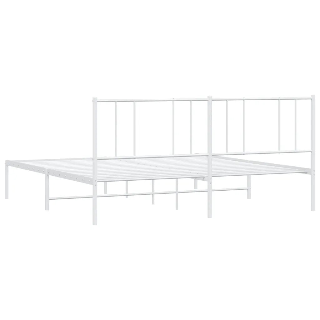 Giroletto con Testiera-Struttura Letto con testiera Metallo Bianco 180x200 cm 958326